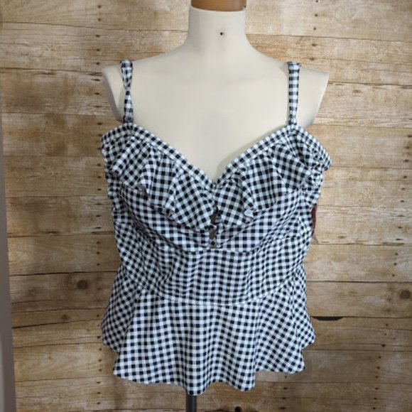 TORRID Gingham Tankini Top 4X NWT - Picture 3 of 8